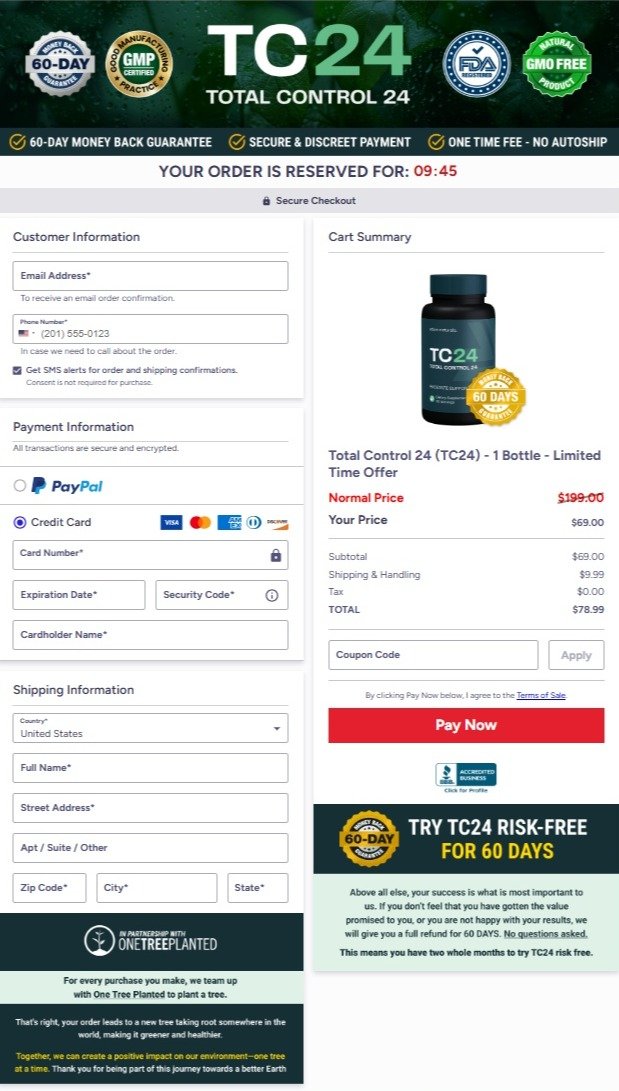 Total Control24 Official Website Secure Order Page